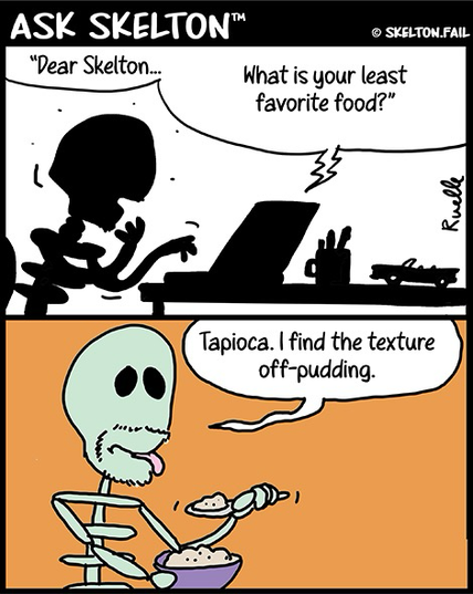 Skelton answers his fan mail about his least favorite food, which is tapioca because it's off-pudding.