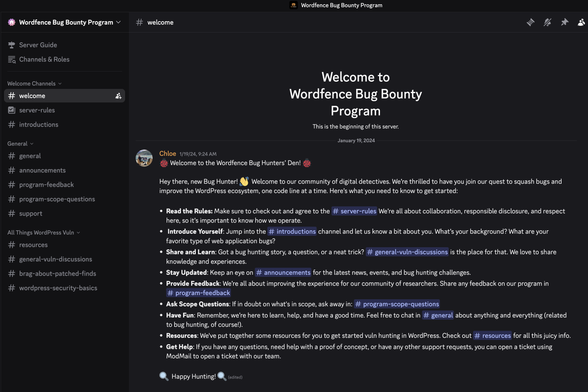 Wordfence Bug Bounty Discord
