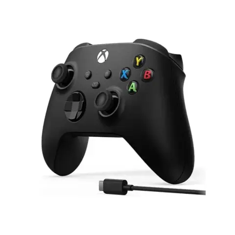 Manette Xbox Sans Fil Carbon Black vue de face – design ergonomique noir mat.