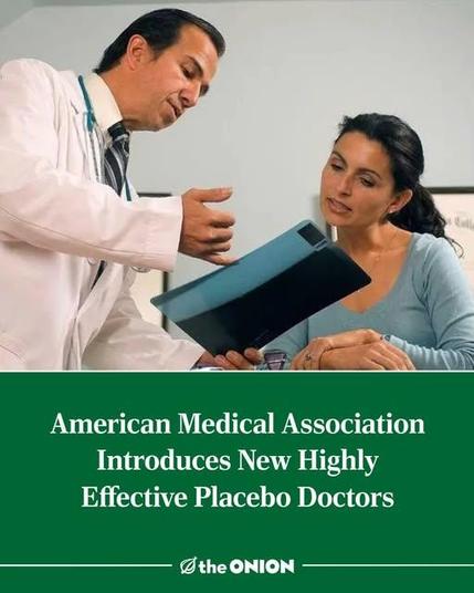 [doctor talking to patient ] american medical association introduces new highly effective placebo doctors - theonion