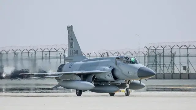 Image representative of Dubai Airshow 2025 where Tejas came under scrutiny as JF-17 Block III shined.