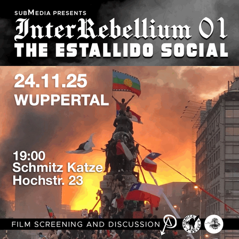 eventplakat fuer submedia in Wuppertal, Schmitz Katze, Hochstrasse 23, 19 Uhr, film screening and discussion