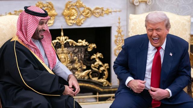 Donald Trump i el príncep hereu saudita Mohammed bin Salman, aquest dimarts a Washington (Europa Press / Nathan Howard)