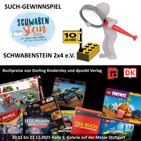 Bild zeigt die Preise die es zum Gewinnspiel/Suchspiel auf der Schwabenstein 2025 zu gewinnen gibt