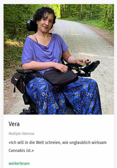 Vera im Rollstuhl

Arzt riet zu Cannabis

Ihr Studium musste sie aufgeben. Die Gedanken kreisten um die Frage, welche weiteren Einschränkungen auf sie zukämen und ob sie schliesslich auch ihr geliebtes Tanzen würde aufgeben müssen: «Das zog mir den Boden unter den Füssen weg», erinnert sich Vera.