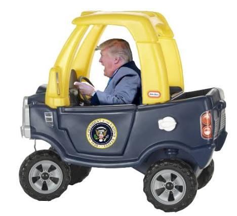 Trump in his 2026 model year Beast presidential limousine