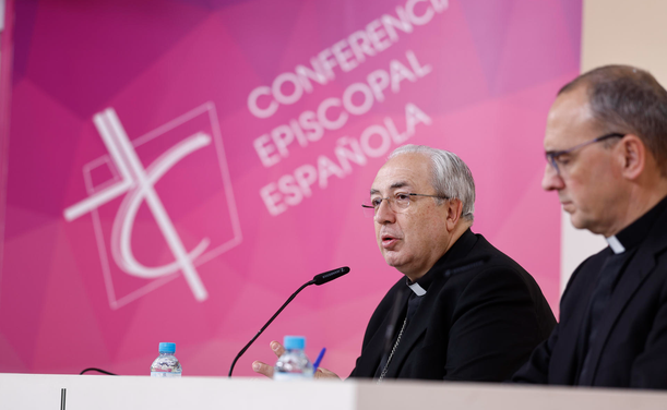 Francisco César García Magán a la roda de premsa de la Conferència Episcopal Espanyola aquest divendres (EFE/Rodrigo Jiménez)
