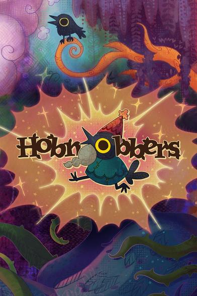 Box art for Hobnobbers, featuring a Hob, a gnome-crow creature.