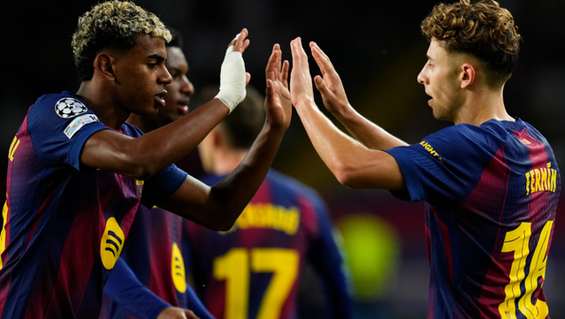 Lamine Yamal i Fermín, a la corda fluixa (EFE/Siu Wu)