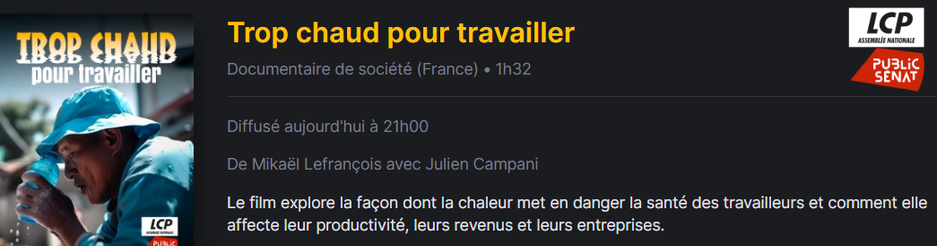 Le film explore la façon dont la chaleur met en danger la santé des travailleurs et comment elle affecte leur productivité, leurs revenus et leurs entreprises.