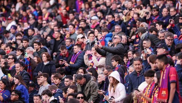 Imatge d'un sector de l'afició del Barça contra l'Athletic
