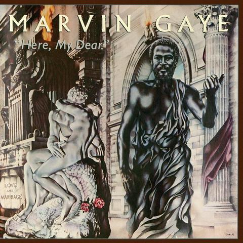 An image of the cover of the record album 'Here, My Dear' by Marvin Gaye