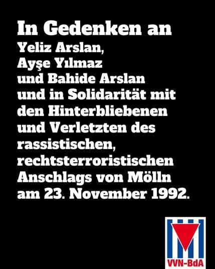 Obwohl der politische Hintergrund mehr als deutlich war, lehnte der damalige Bundeskanzler Helmut Kohl eine Beteiligung an dem Gedenken seinerseits mit dem Hinweis ab, er wolle nicht in „Beileidstourismus“ verfallen. Viele Solidaritäts- und Trauerbekundungen aus der Bevölkerung wurden von der Stadt erst nach 2019 an die Familie Arslan weitergeleitet.
Trotz dieser Widerstände haben sich Überlebende wie İbrahim Arslan und solidarische Initiativen in den letzten Jahren und Jahrzehnten für das öffentliche Gedenken und für Lehren aus der Tat eingesetzt. Sie kämpfen gegen Rassismus, rechte Gewalt und für eine würdige Erinnerung.
