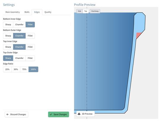 A screenshot from the interface of the Flower Bot Builder.