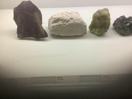 #kaolinite is chemically and structurally simple. It is described as a 1:1 or TO clay mineral because its crystals consist of stacked TO layers. Each TO layer consists of a tetrahedral (T) sheet composed of silicon and oxygen ions bonded to an octahedral (O) sheet composed of oxyge