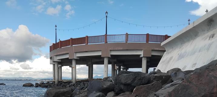 An observation deck in Malalayang Beach, Manado City, Province of North Sulawesi, Indonesia.