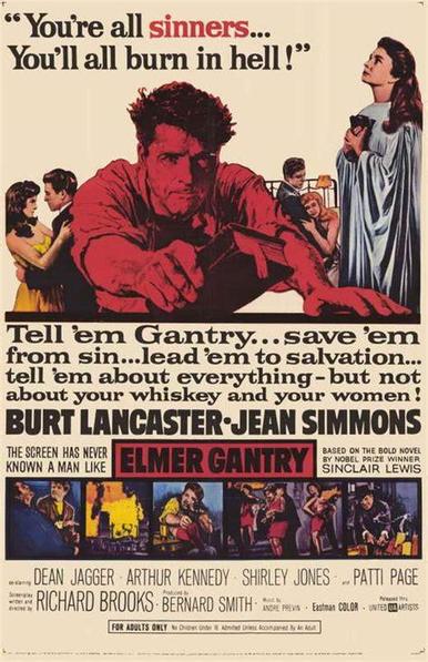 Poster for the 1960 movie Elmer Gantry
