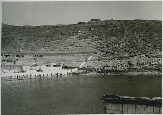 Gyaros Island of Exile - Penitentiary camp nr.4, bay 4, "Bread duty" - ICRC V-P-HIST-E-05825.JPG 13.06.1948