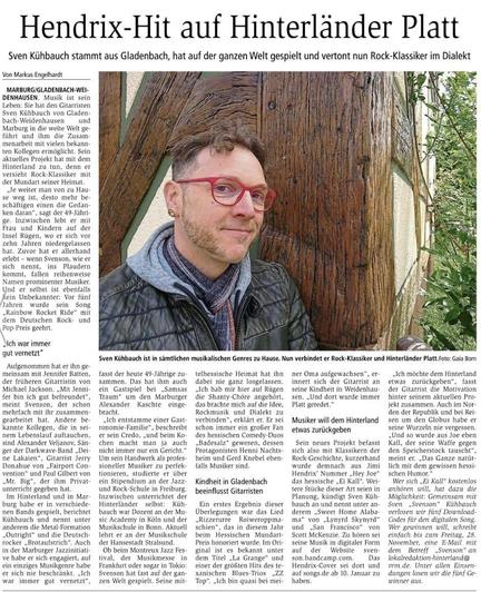 Artikel über meine Veröffentlichung Ei Kall. Im Hinterländer Anzeiger