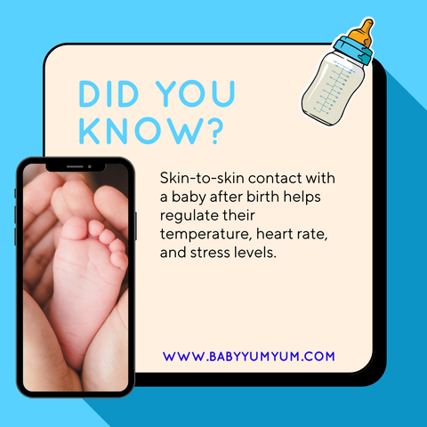 🤱 Skin-to-skin isn’t just sweet, it’s science-backed comfort. 💕👶 #BabyYumYum #BYY #DidYouKnow #SkinToSkin #BondingTime #NewbornLove #ParentingTips #BabyWellbeing #BabyConnection