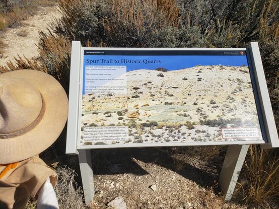 Ranger Sarah has arrived at the spur trail to one of the historic quarries.
— at Fossil Butte National Monument.
