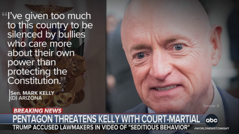 “I've given too much to this country to be silenced by bullies who care more about their own power than protecting the Constitution.

AZ Senator MARK KELLY
