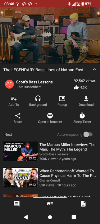 Nathan East as seen on stream at Scott's Bass Lessons
