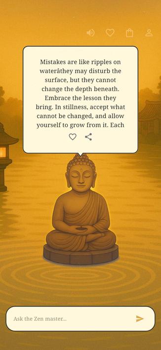 Acceptance isn't surrender; it's spaciousness. Find stillness in Zen Courtyard and ask the AI Buddha for a gentle "release + begin again" prompt.

#Acceptance #Mindfulness #LetGo #ZenCourtyard #BuddhaChat