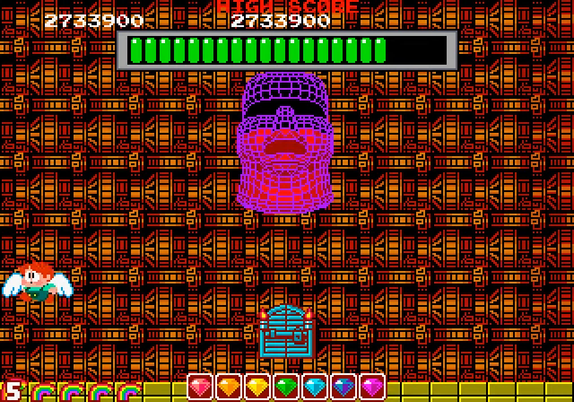 The Doh's Island level in Rainbow Islands