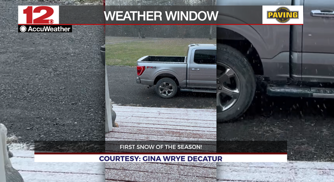 Thanks to @WDEFNews12 viewer Gina Wrye from Decatur for a view of the  first snow of the season... our Clay Kissner Paving & Seal Coating  #WeatherWindow #VideoOfTheDay. 

Submit your weather video or picture at wdef.com/photos