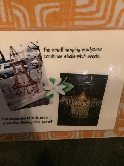 The small hanging sculpture combines #shells with seeds