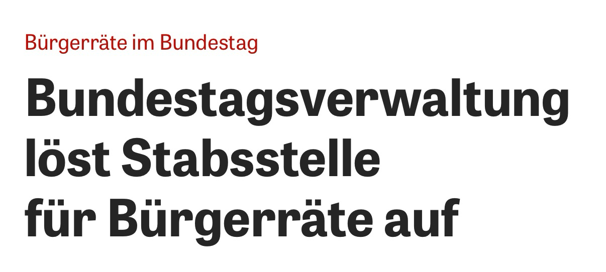 Bรผrgerrรคte im Bundestag Bundestagsverwaltung lรถst Stabsstelle fรผr Bรผrgerrรคte auf