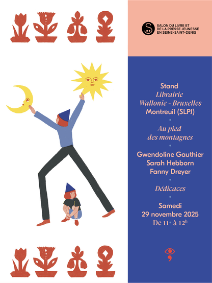 affiche informations dédicace au salon du livre et de la presse jeunesse en saine-saint-denis
