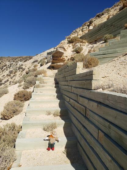 Ranger Sarah climbs up a lot of stairs to check out more of the historic quarry.
— at Fossil Butte National Monument.
