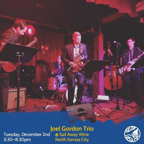 Promotional image for Joel Gordon Trio performing live at Sail Away Wine