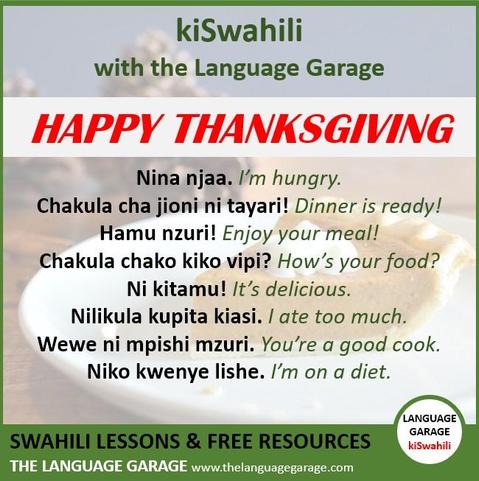 Swahili vocabulary for talking about Thanksgiving dinner, image of a slice of pumpkin pie