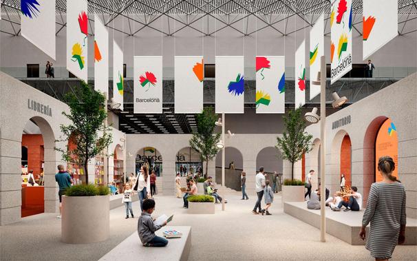 Amb el nom d'Espai Publicat, el pavelló de Barcelona a la FIL de Guadalajara està inspirat en les places porticades ( Ajuntament Barcelona)