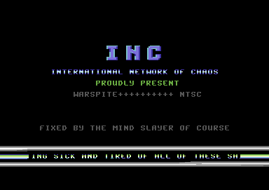 Screenshot of "Warspite" - Crack: Fusion + INC - Published by Phil!88 on Commodore 64 (19xx)