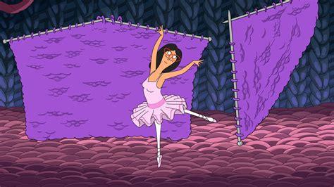 Linda performing ballet with a couple of giant knit scarfs
