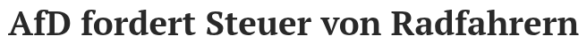AfD fordert Steuer von Radfahrern