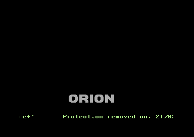 Screenshot of "Frightmare" - Crack: Orion - Trainer: +1 - Published by Cascade Games Ltd. on Commodore 64 (1988)
