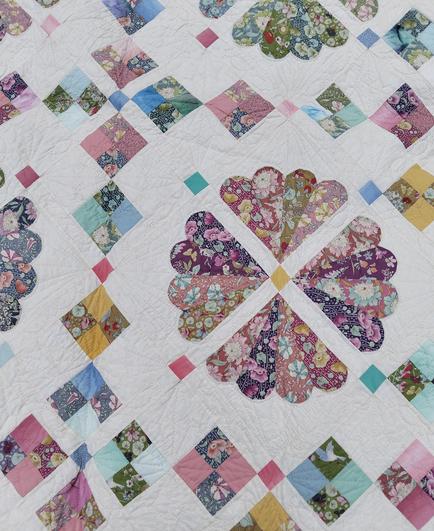a close-up of the face of the quilt 