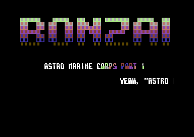 Screenshot of "AMC - Astro Marine Corps" - Crack: Bonzai (BZ) - Trainer: +5 - Published by Dinamic Software on Commodore 64 (1990)