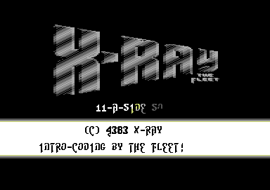 Screenshot of "4 Soccer Simulators - 11 A Side Soccer" - Crack: X-Ray - Published by Code Masters on Commodore 64 (1989)