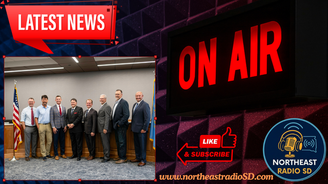 Group of seven men in suits pose next to a U.S. flag. "On Air" and "Latest News" text in red. Logo and "Like & Subscribe" text on purple background.