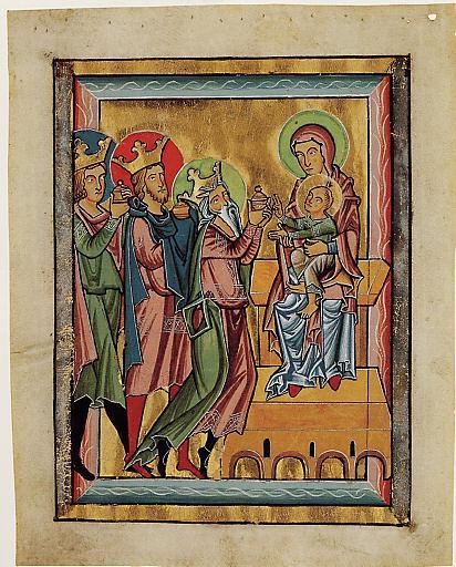 Image • "Adoration of the Magi" - leaf from a psalter, southern Germany or Austria (MET, 1975.1.2482) Source • https://commons.wikimedia.org/wiki/File:Adoration_of_the_Magi_MET_sf-rlc-1975-1-2482.jpeg