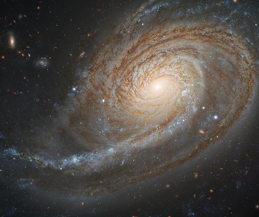 At around 200,000 light years in diameter, NGC 772 is somewhat larger than the Milky Way Galaxy and is surrounded by several satellite galaxies – including the dwarf elliptical, NGC 770 – whose tidal forces on the larger galaxy have likely caused the emergence of a single elongated outer spiral arm that is much more developed and stronger than the others arms. Halton Arp includes NGC 772 in his Atlas of Peculiar Galaxies as Arp 78, where it is described as a "Spiral galaxy with a small high-surface brightness companion".
NGC 772 probably has a H II nucleus, but it may be a transitional object.