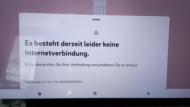 Es besteht derzeit keine Internetverbindung 
Bitte überprüfen Sie Ihre Verbindung und…