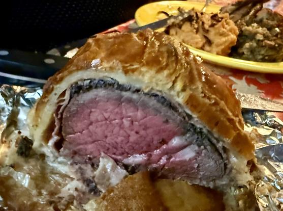 Slice of beet Wellington.