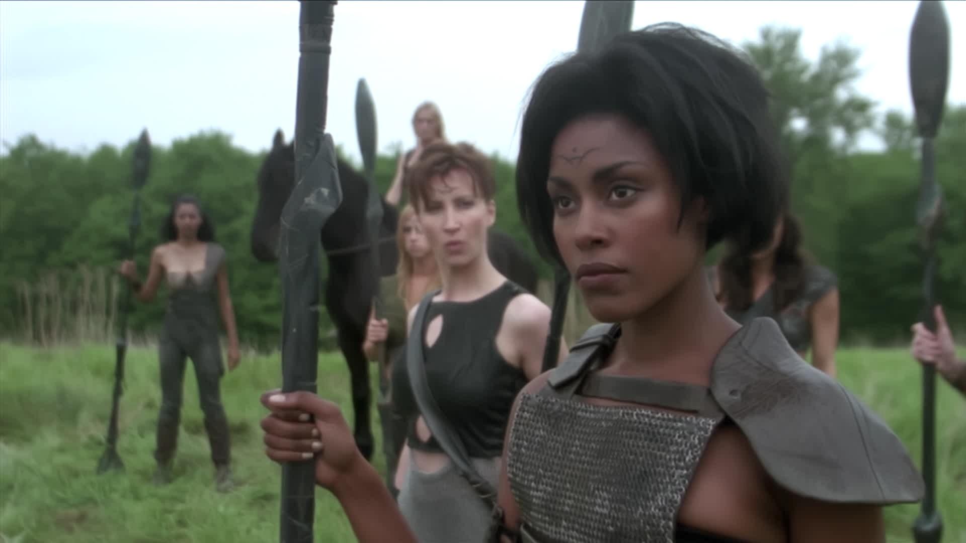 Female warrior Jaffa greet SG-1